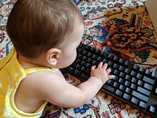 Baby with keyboard