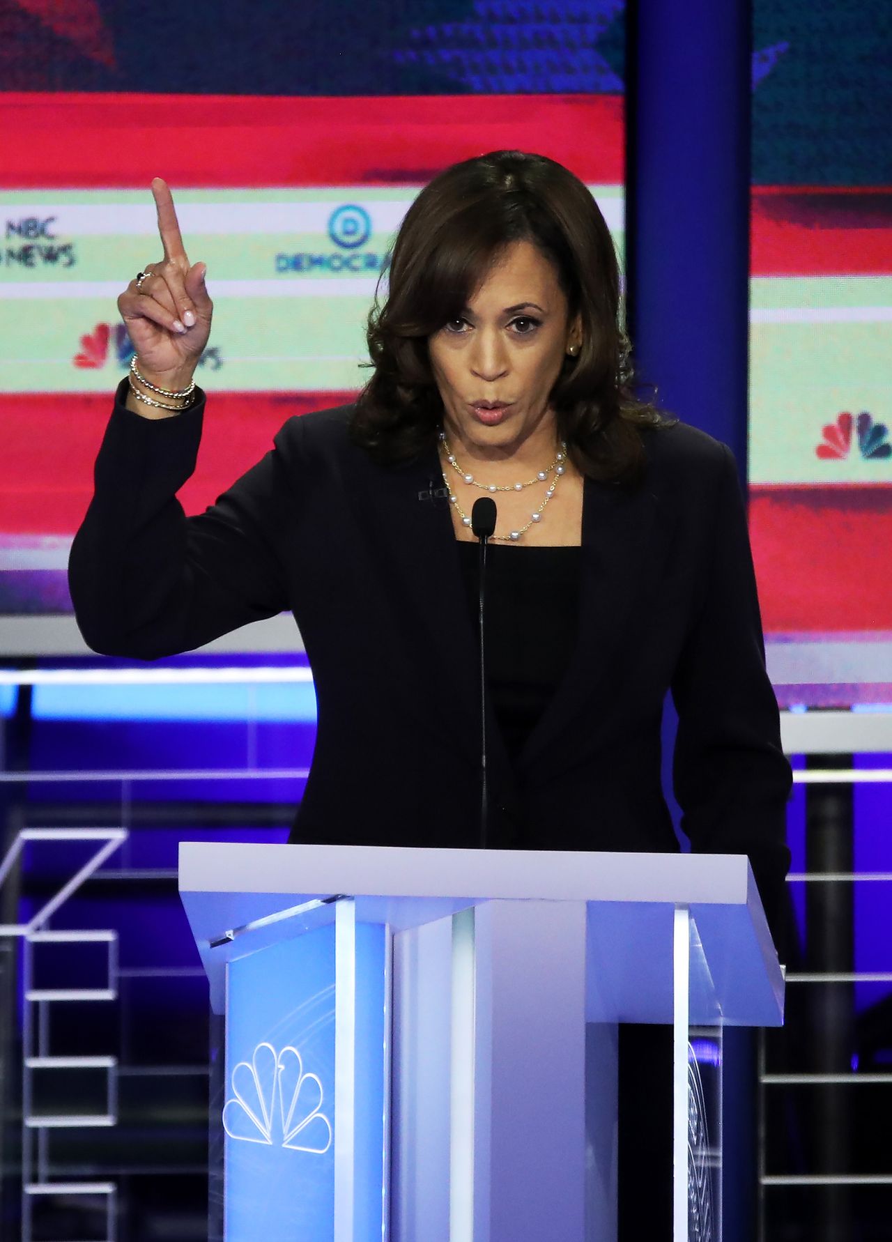 Kamala Harris won