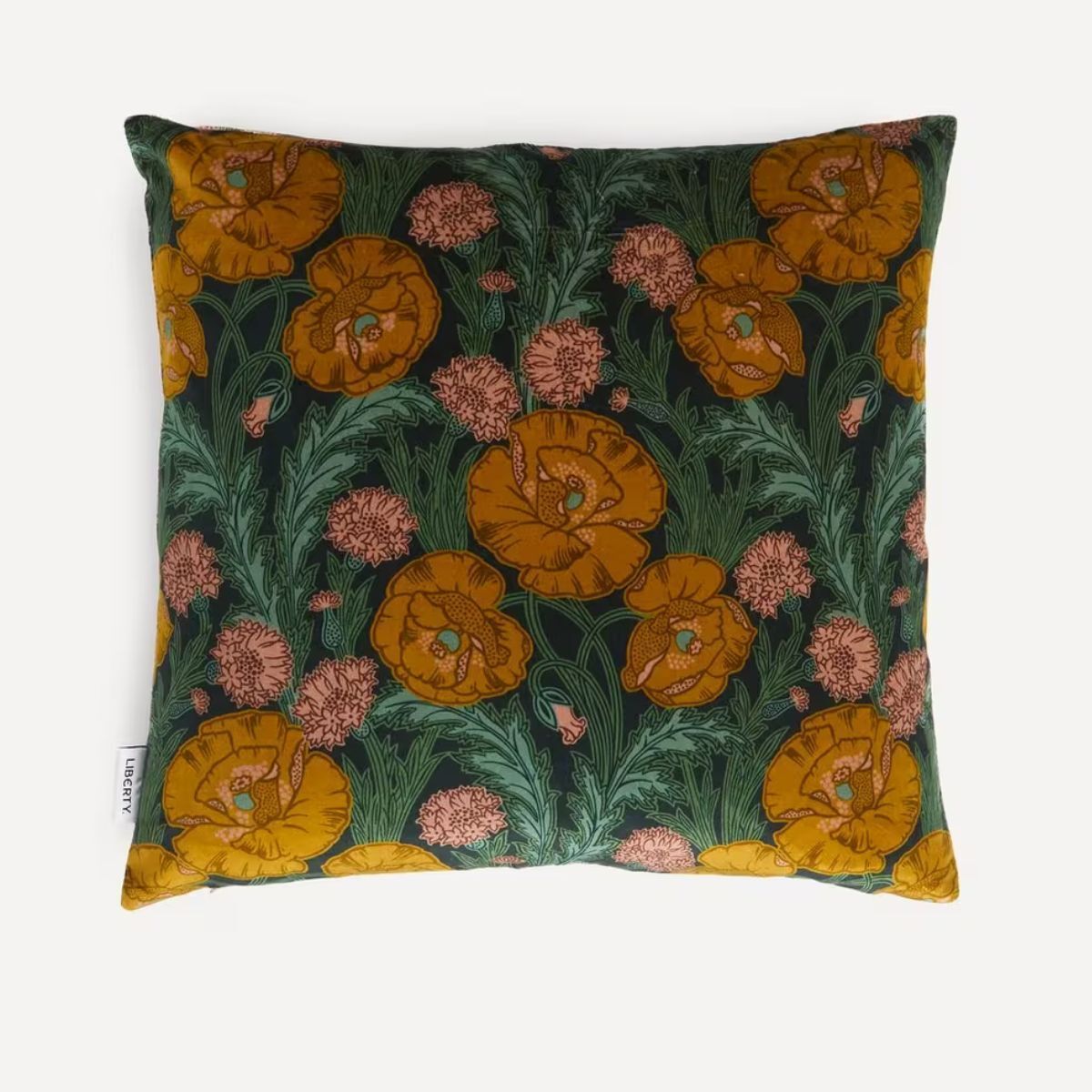 A floral velvet cushion