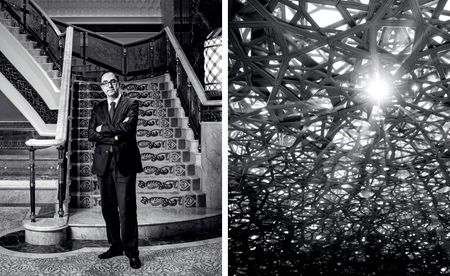 Jean-Luc Martinez, president of the Musée du Louvre ; light filters through Jean Nouvel’s Dome 