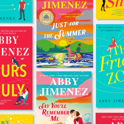 a collage of abby jimenez book covers