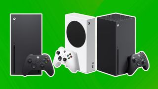 best Xbox Series X prices - Product images of the Xbox Series X and Xbox Series S on a green background