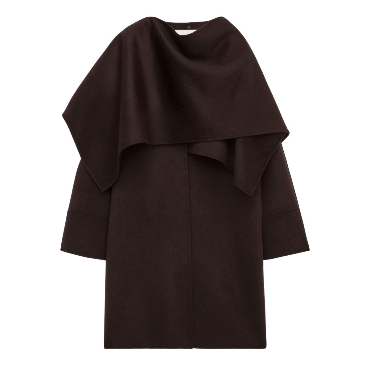 ARKET, Cape Doubl&amp;eacute; Coat &amp;ndash; Dark Brown &amp;ndash; Women &amp;ndash; Arket Gb