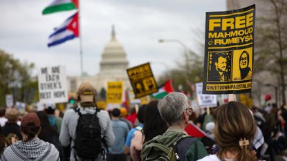 Pro-Palestinian protesters march in Washington, D.C.