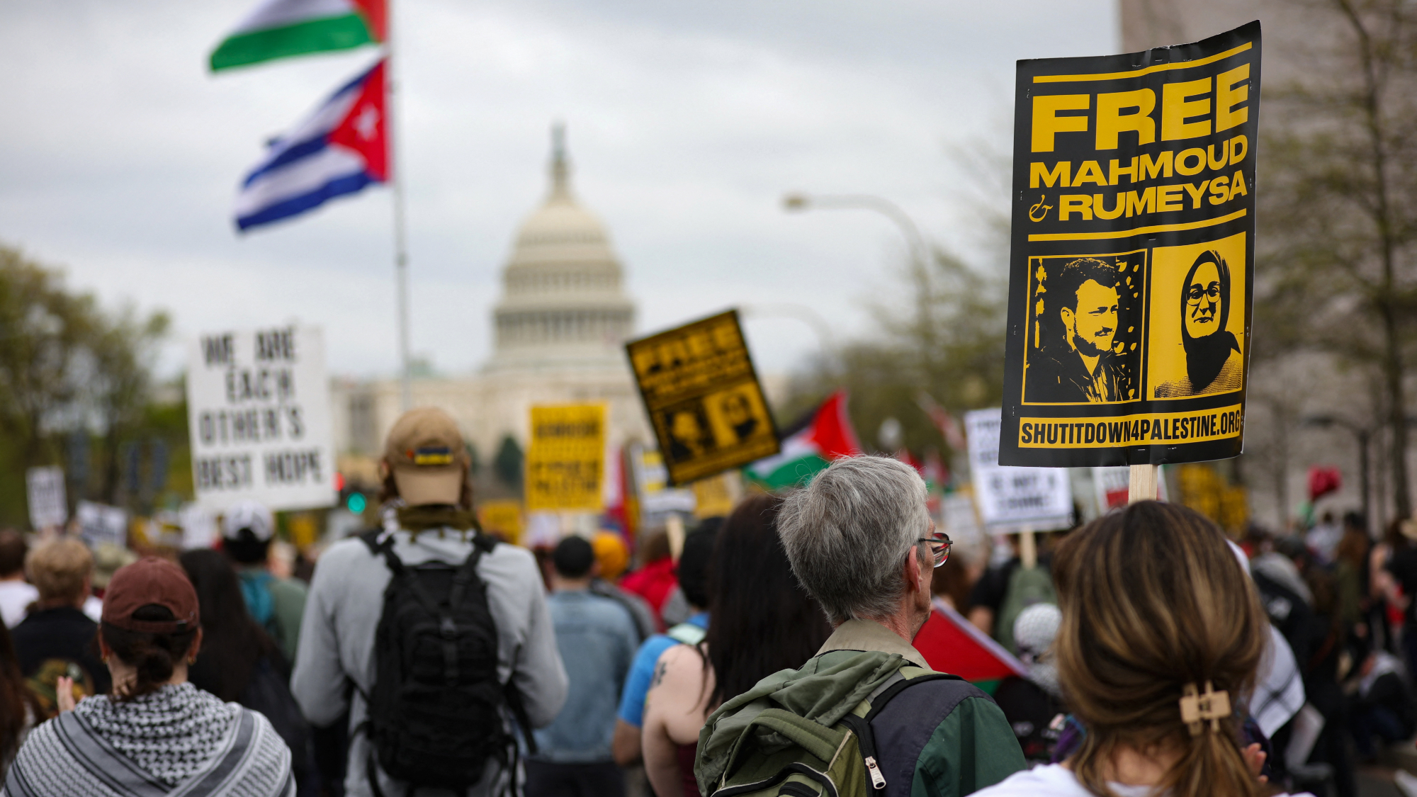 Pro-Palestinian protesters march in Washington, D.C.