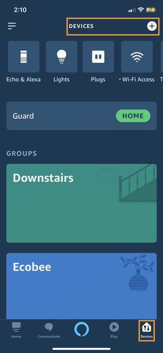 Alexa app light group step 1