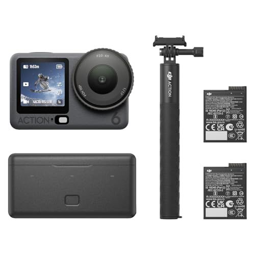 DJI Osmo Action 6 Camera with Batteries, Extension Rod, and Battery Case