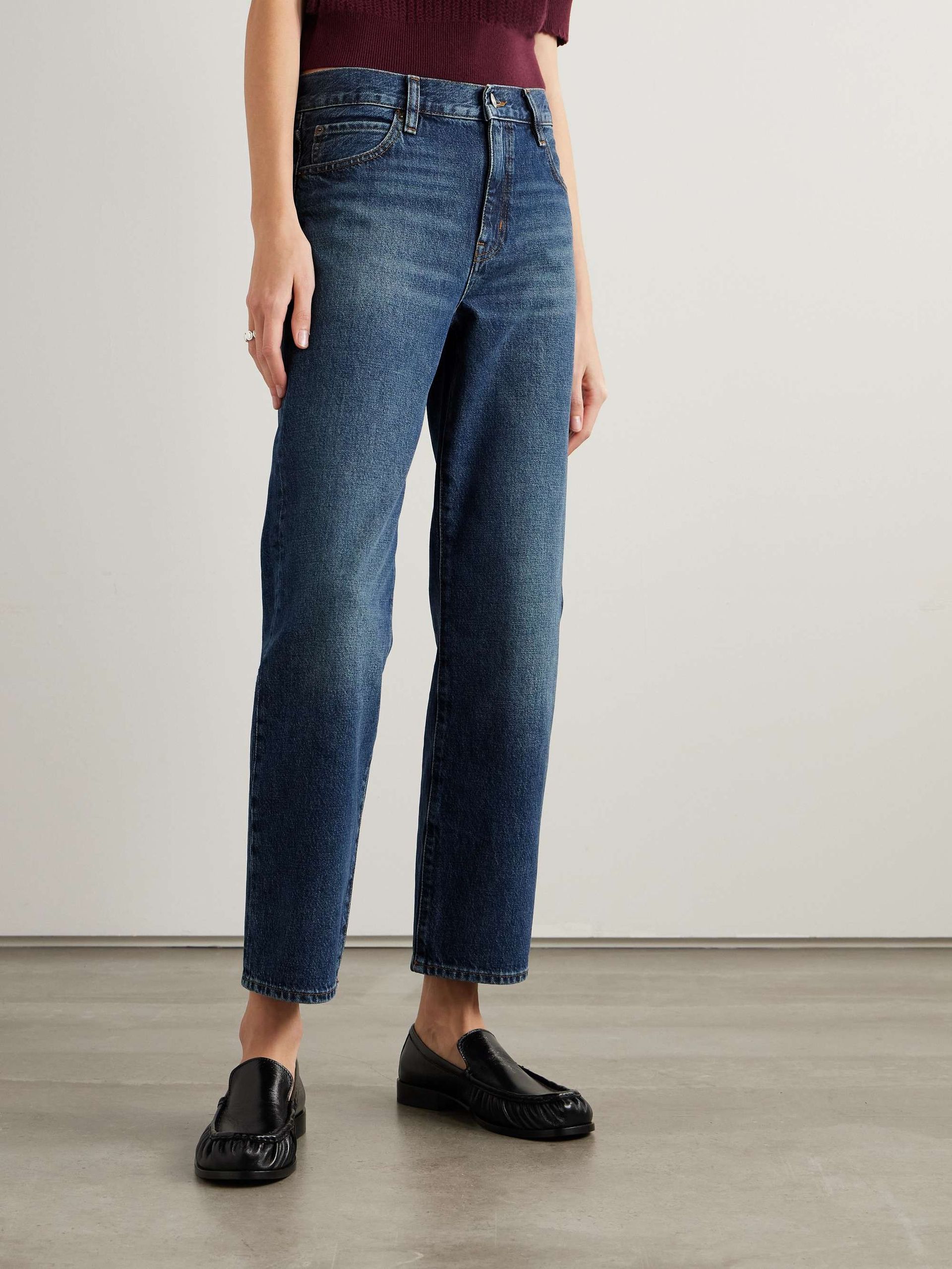 The Hang Cropped Mid-Rise Straight-Leg Jeans
