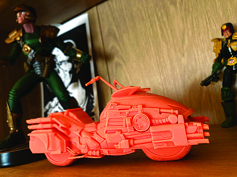 Artist in residence; orange 3D model of a motorbike