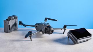 A dark grey DJI Mavic 4 Pro drone