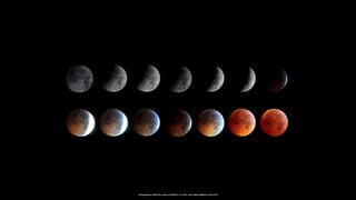 montage of lunar eclipse phases.