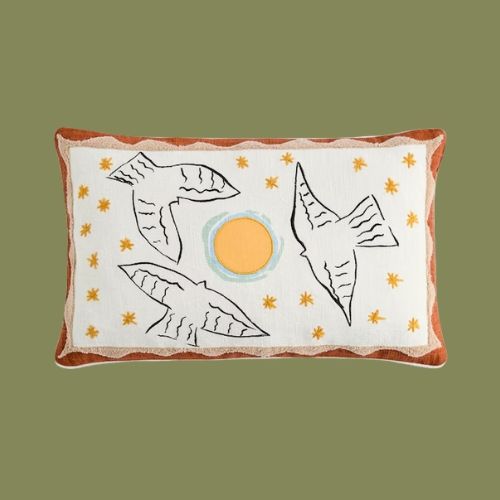 Embroidered Cushion in Helious
