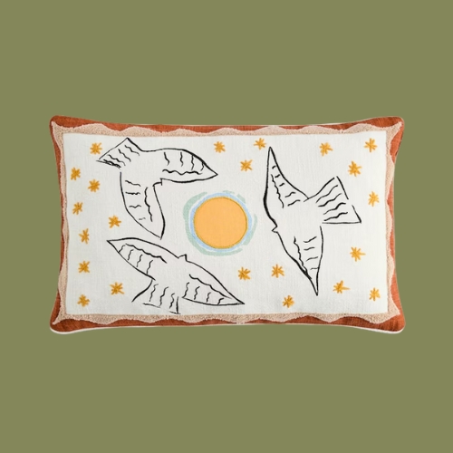 Embroidered Cushion in Helious