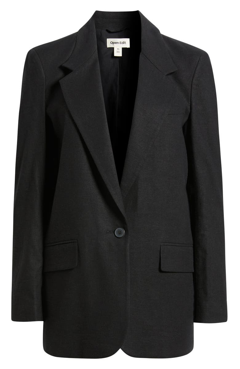 Everyday One-Button Linen Blend Blazer