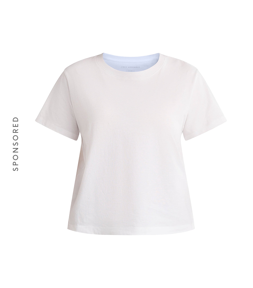 Free Assembly, Free Assembly Women's Cotton Cropped Boxy Tee With Short Sleeves, Sizes Xs-Xxl