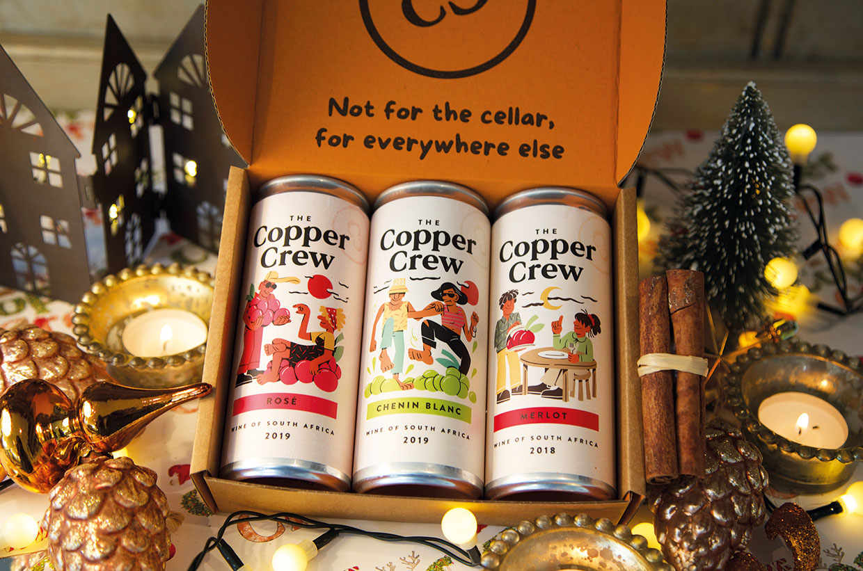 Christmas wine in a can gift