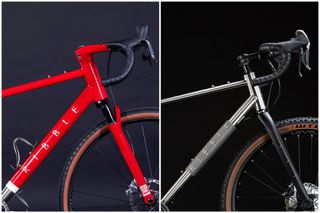 Comparison shows a beefed up headtube of Ribble's Gravel Ti prototype