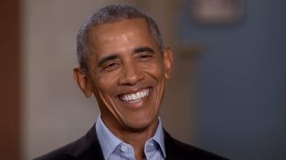 Barack Obama smiling big on CBS This Morning