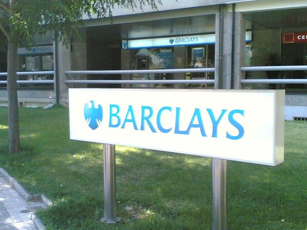 Barclays sign outside of building