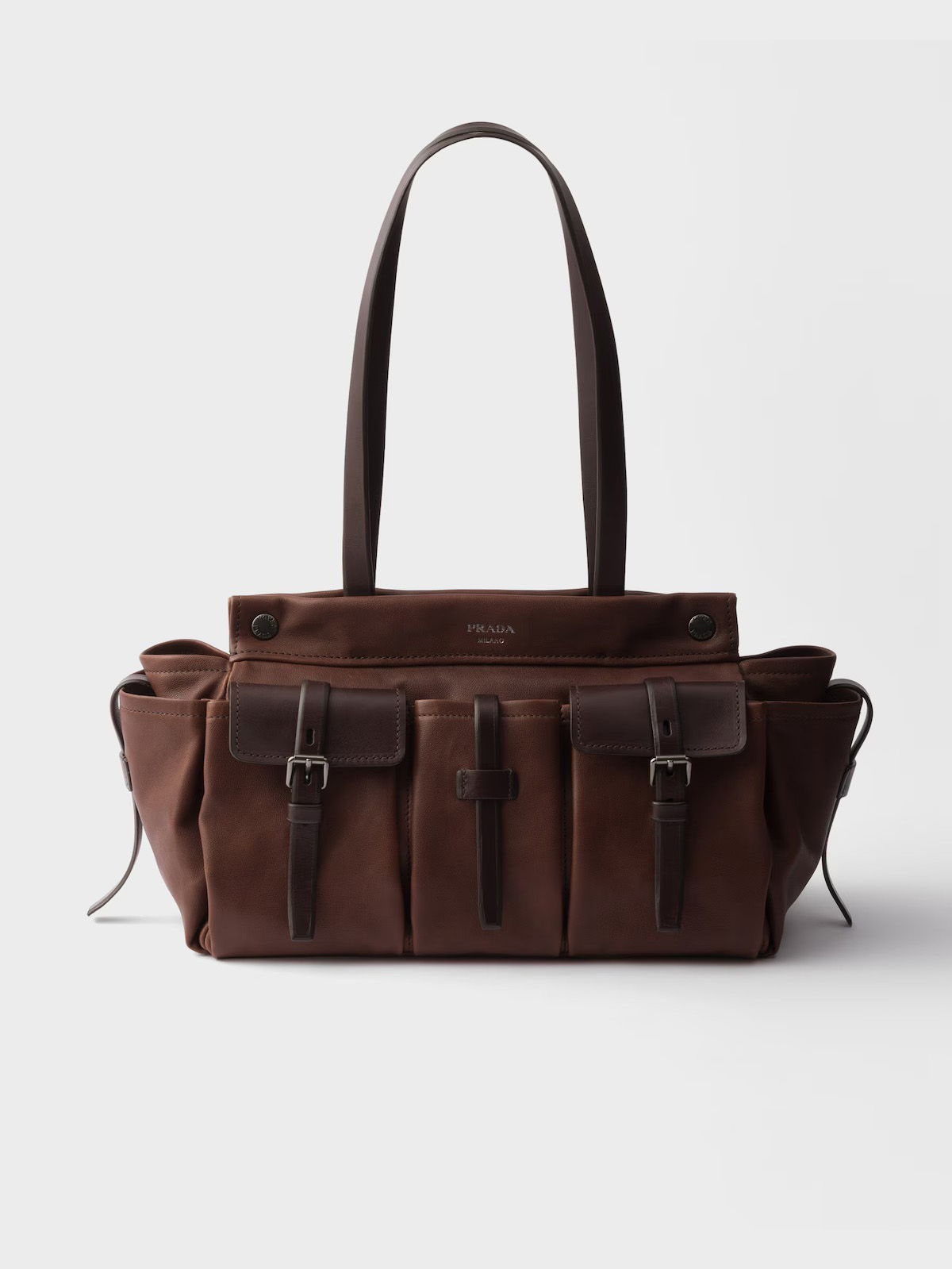 Prada Route Large Leather Tote Bag