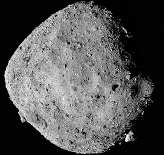 A mosaic of 12 images of the asteroid Bennu captured by NASA's OSIRIS-REx spacecraft on Dec. 2, 2018.