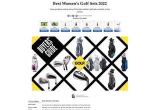 Screenshot of women's golf buyer's guide
