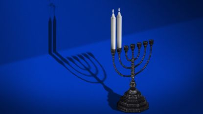 Menorah with two candles