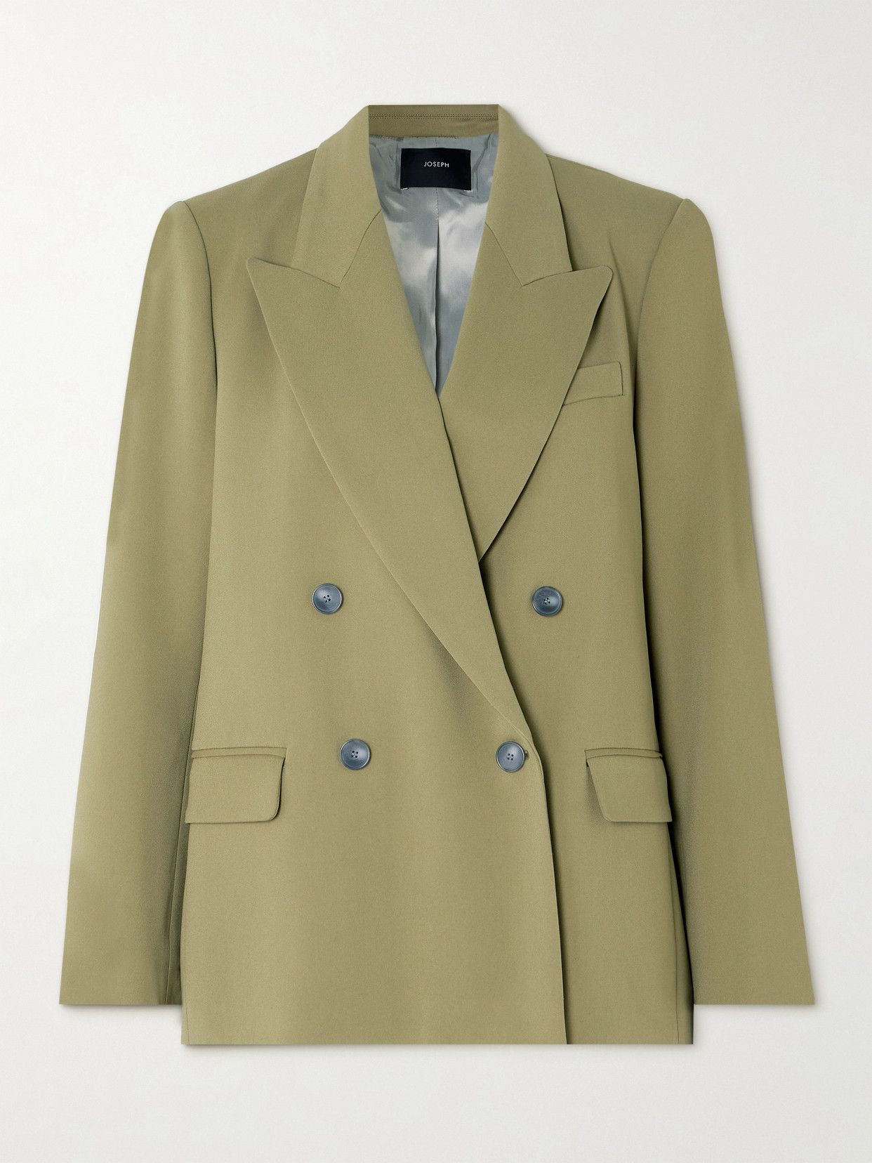 Jaden Double-Breasted Cady Blazer