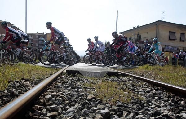 The level crossing stopped riders in their tracks.