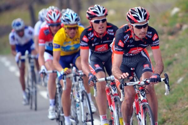 Caisse d'Epargne working hard to put Alberto Contador (Astana) into difficulty at the 2009 Paris-Nice