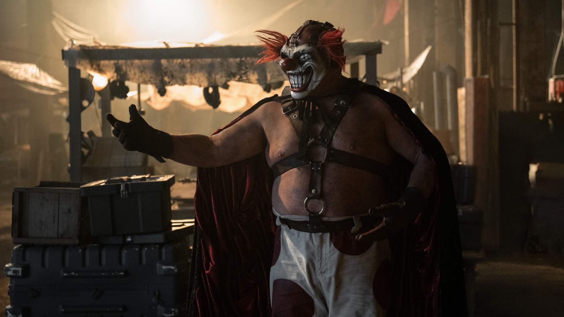 Twisted Metal season 2&#039;s Sweet Tooth (played by pro-wrestler Joe Seanoa and voiced by Will Arnett)