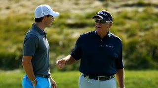 Rory McIlroy and Butch Harmon before the 2015 PGA Championship