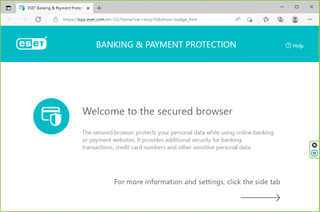 A screenshot of ESET Internet Security's secure browser.