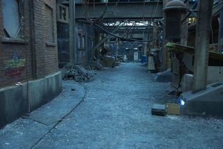 Outside the Royale, looking very different after the events of Season 1. The crew moved this entire set to a new studio between seasons.