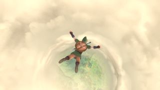 Skyward Sword Hd Link Diving Through Clouds