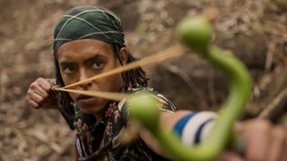 Netflix's One Piece still featuring Usopp and his slingshot