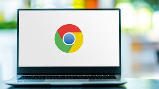 Google Chrome logo on laptop