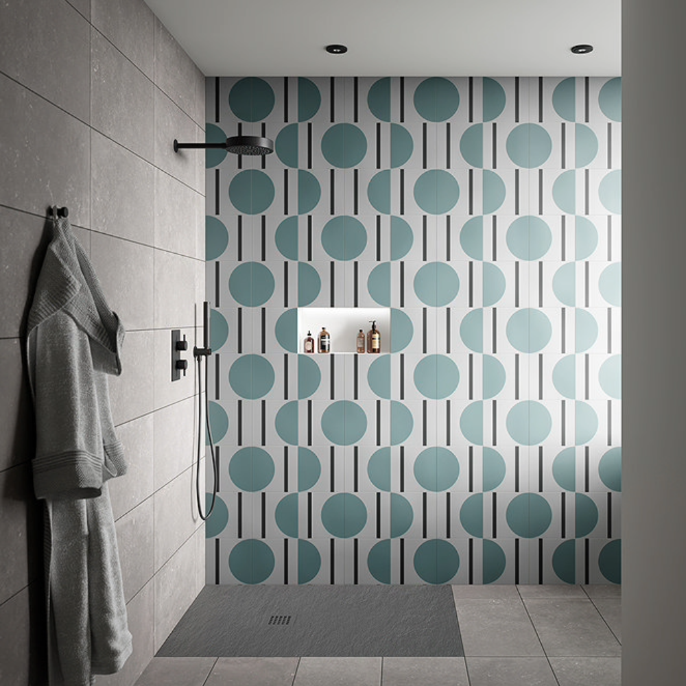 Stonehouse Studio Synergy Teal Patterned Wall and Floor Tiles