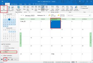 Outlook create new event
