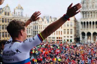 Remco Evenepoel celebrated in front of huge crowds in Brussels after his Vuelta and Worlds victories