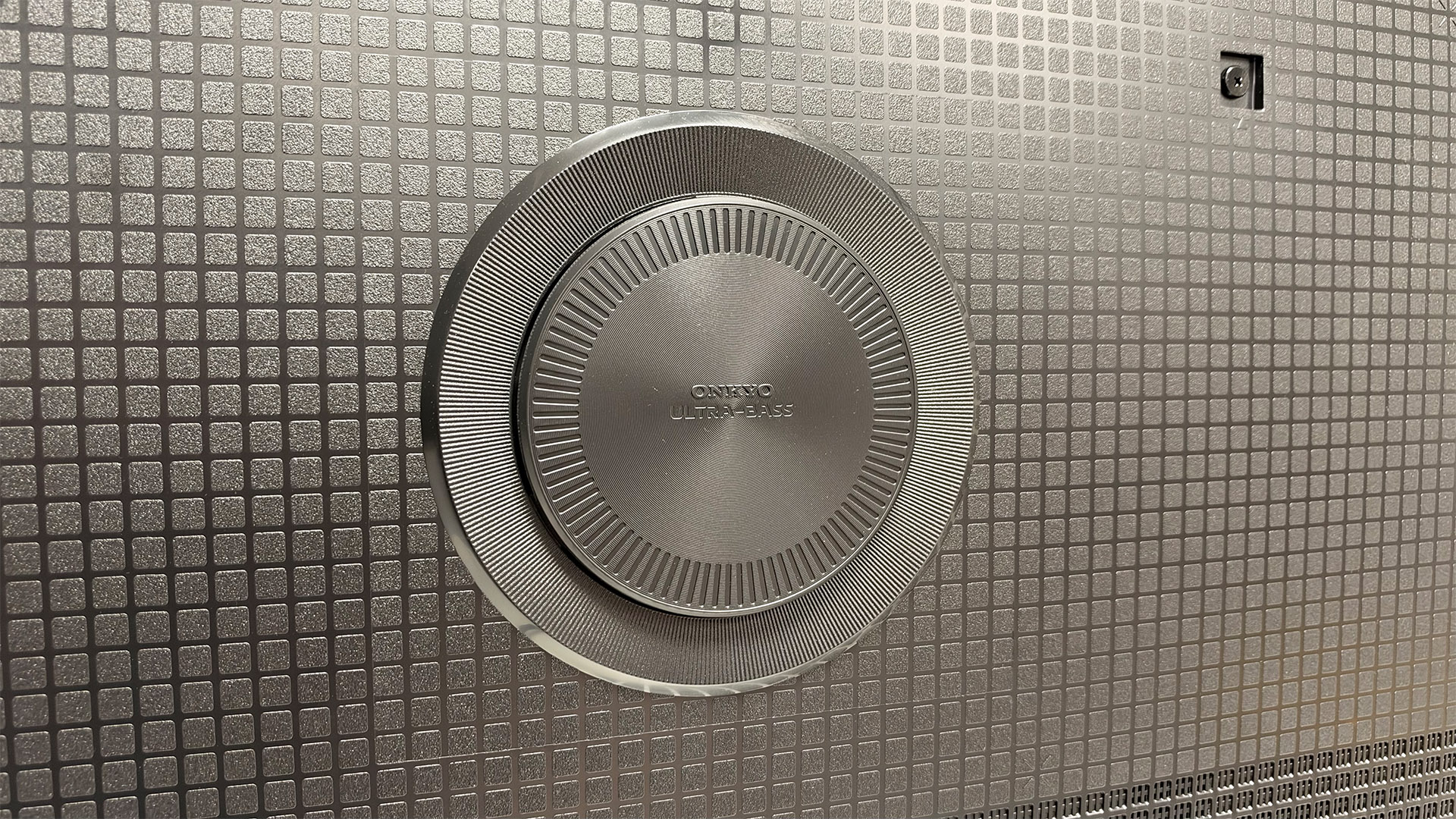 TCL P8L TV rear of set showing Onkyo subwoofer