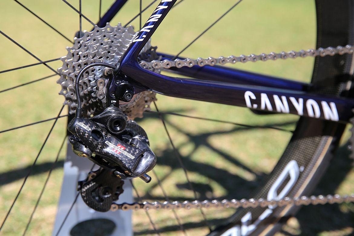Jasha S&uuml;tterlin's Canyon runs with Campagnolo Super Record 11 speed gears