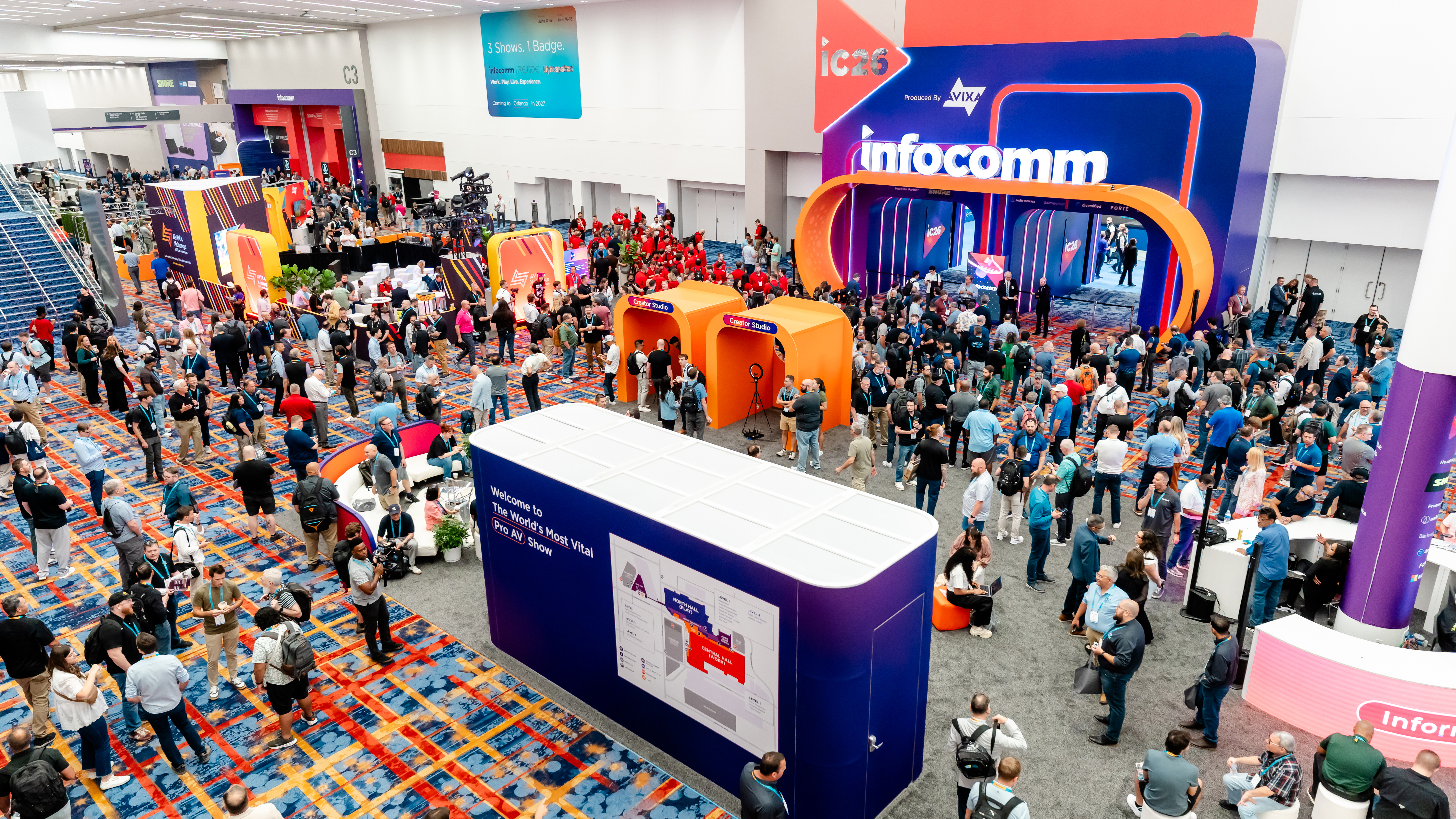 A crowded show floor at InfoComm 2026.