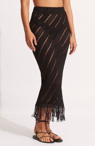 Marrakesh Tassel Cover-Up Midi Skirt