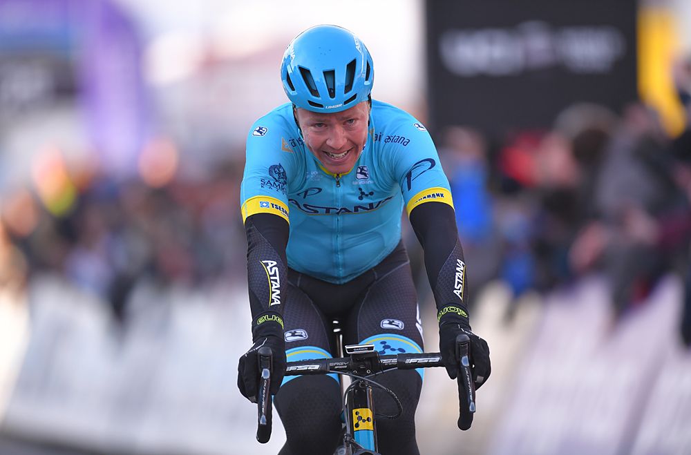 Michael Valgren (Astana) wins Omloop Het Nieuwsblad Elite