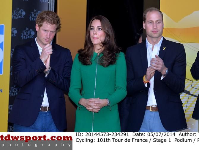 The royal family on the podium