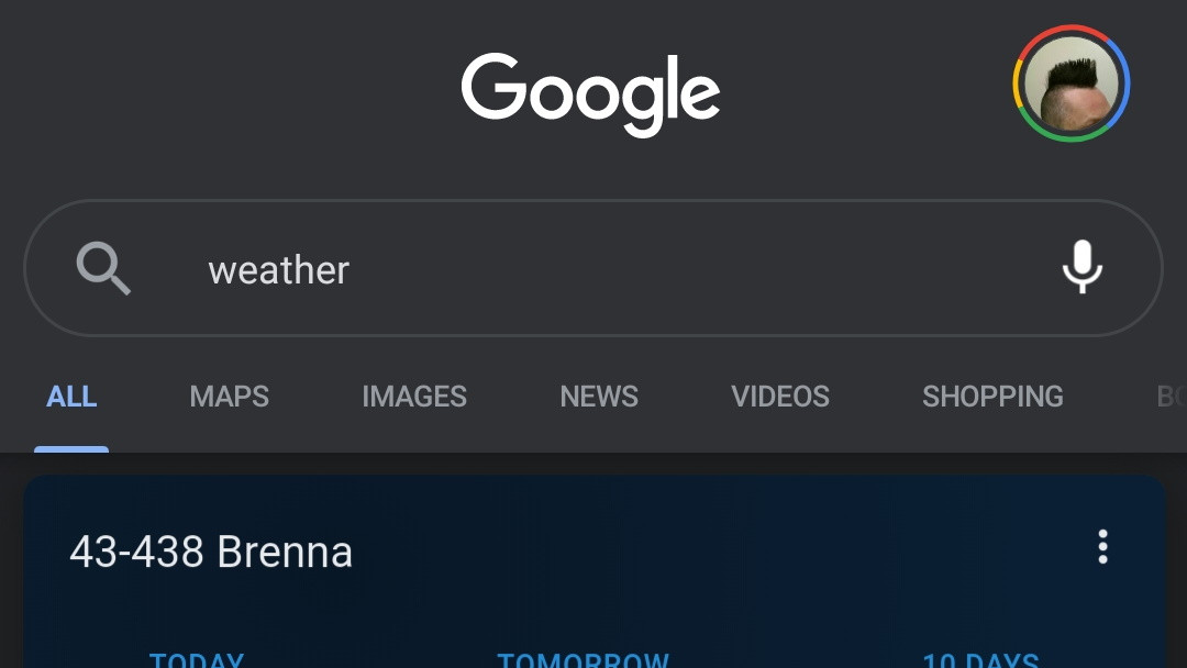 Google Search dark mode