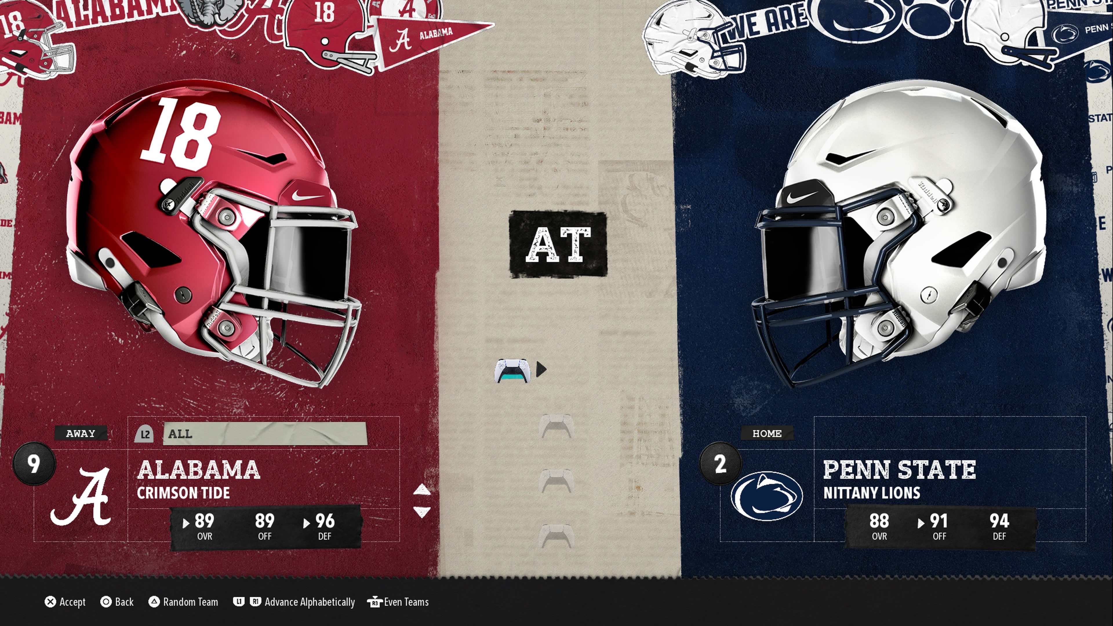 Alabama and Penn State prepare to face off in College Football 26