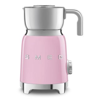 smeg milk frother in pink