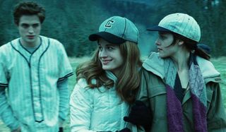 Edward, Esme and Bella play baseball in Twilight